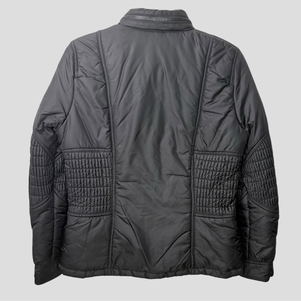 Tommy Hilfiger Black Nylon Puffer Jacket Women's M Zip Front Y2K Modular Basic - Picture 6 of 15